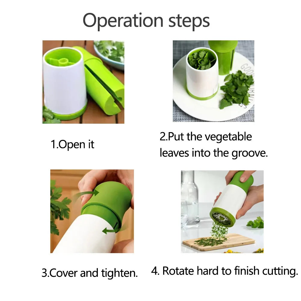 1pc Manual Herb Grinder Spice Mill Parsley Shredder Vegetable Cutter Coriander Mincer Chili and Cilantro Kitchen Tool Gadget