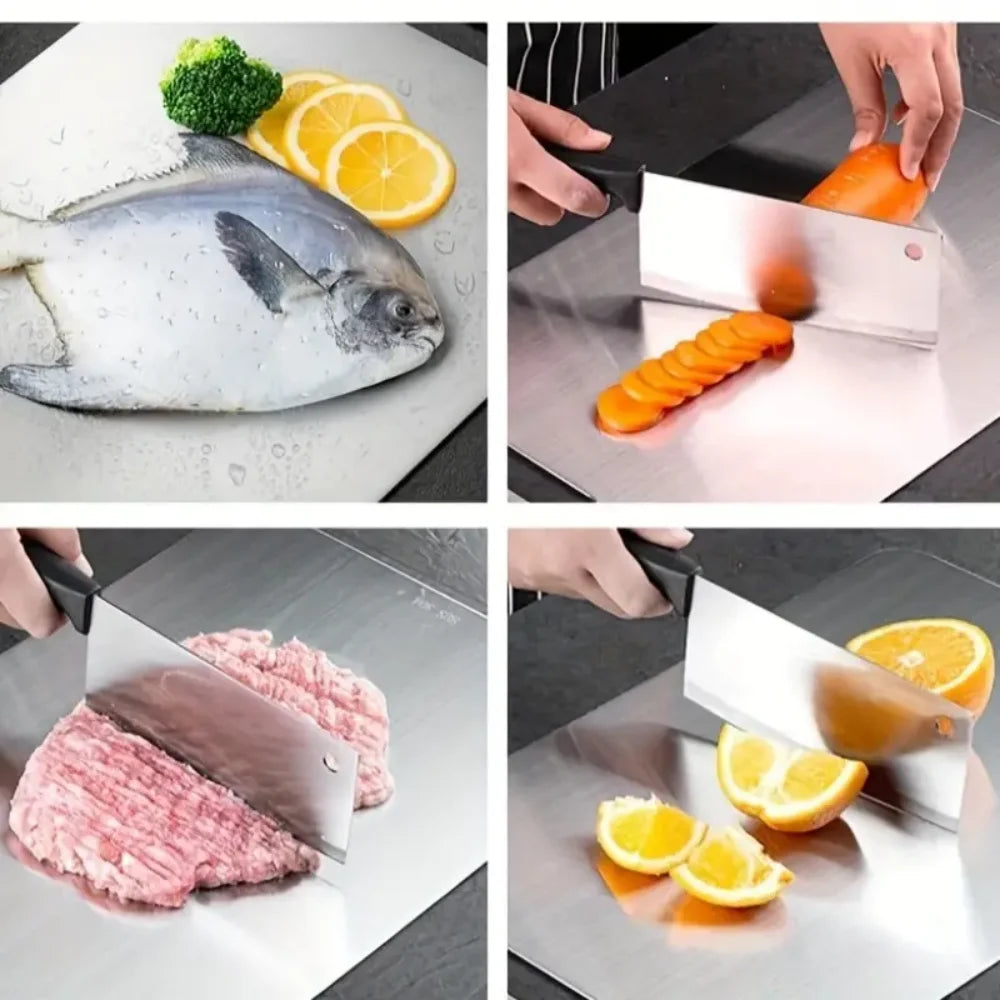 Titanium cutting board, kitchen cutting board, double-sided food-grade titanium cutting board, used for cutting meat, fruits and