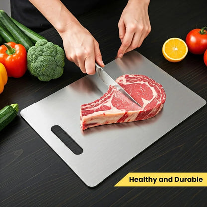 Titanium cutting board, kitchen cutting board, double-sided food-grade titanium cutting board, used for cutting meat, fruits and