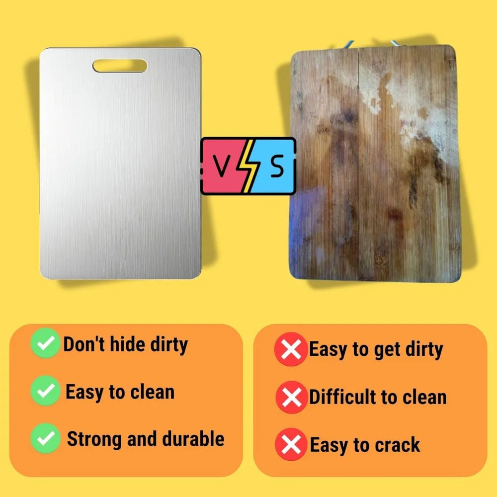 Titanium cutting board, kitchen cutting board, double-sided food-grade titanium cutting board, used for cutting meat, fruits and