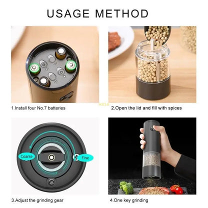 Traditional Peppers Grinder Electric Sea Salt Black Peppers Mill Practical Tool