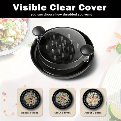 Large Chicken Breast Shredder Tool Visible Lid Meat Grinder For Chopping Chicken Beef  Cabbage Vegetables Rotating Kitchen Tool