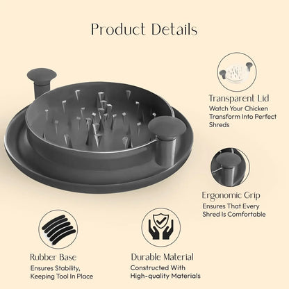 Large Chicken Breast Shredder Tool Visible Lid Meat Grinder For Chopping Chicken Beef  Cabbage Vegetables Rotating Kitchen Tool