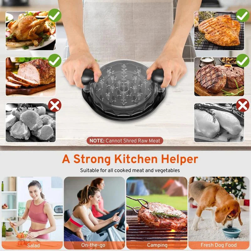 Large Chicken Breast Shredder Tool Visible Lid Meat Grinder For Chopping Chicken Beef  Cabbage Vegetables Rotating Kitchen Tool